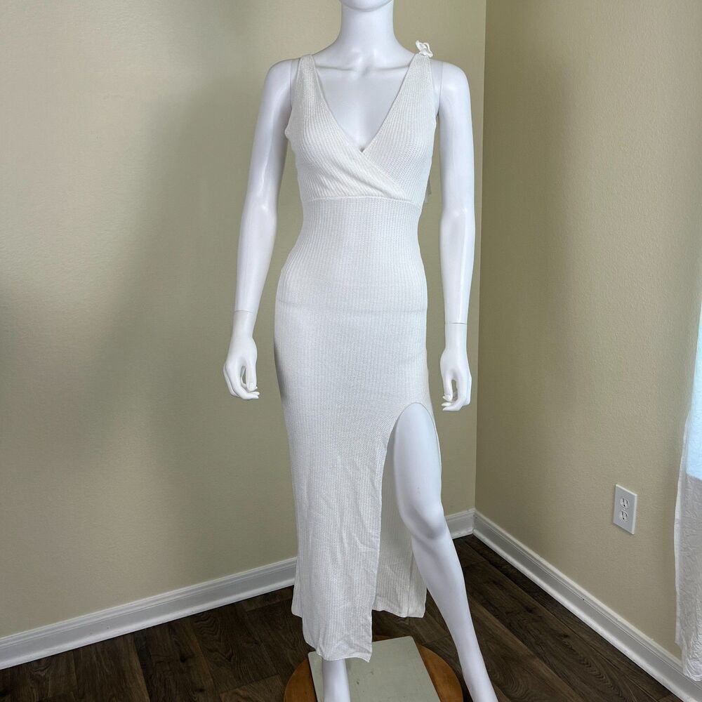 L*Space Women's Size S Cream Kihei Knit Maxi Dress NEW Cover Up Pullover Resort - Picture 6 of 15